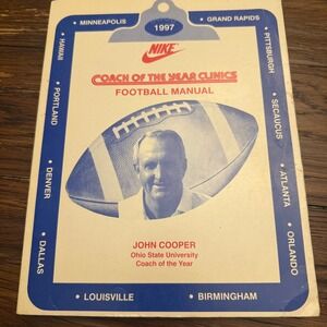 Vintage 1997 Nike Coach of the Year Clinics Football Manual John Cooper OSU